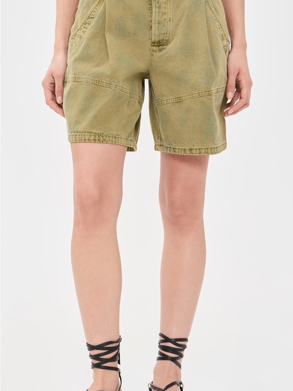Free People Washed Olive Utility Bermuda Shorts - Wild Rebel